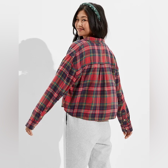 NWT | AE | Cozy Cabin Cropped Flannel | Sz S - Picture 2 of 7